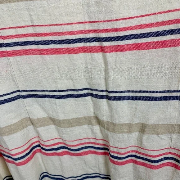 CJ Banks Striped V Neck Tunic Dress Coverup Women 14W Linen Blend Beachy Coastal - Picture 11 of 13